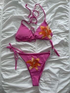 [NWT]  Pink Floral Two-Piece Swim Set